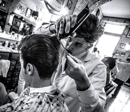 Barber in work